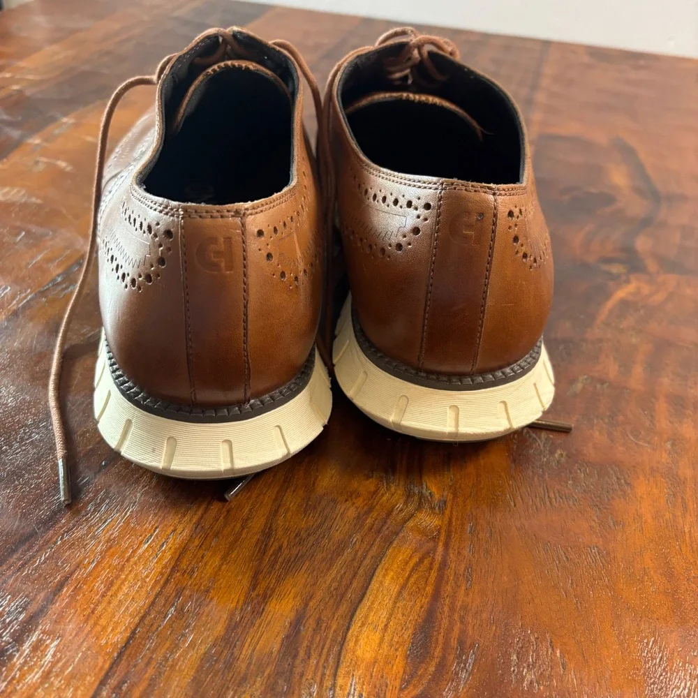 Cole Haan Zerogrand Wingtip Oxford Mens 14M British Tan Leather C39602 Shoes
